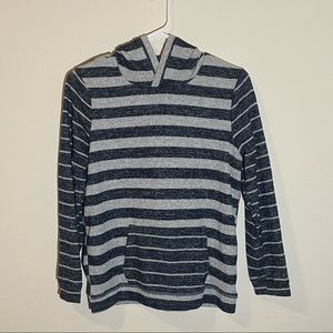 Gray and blue stripped sweater size L husky